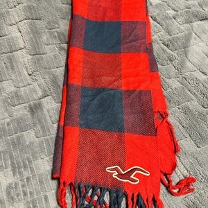 Hollister Red and Black Plaid Scarf